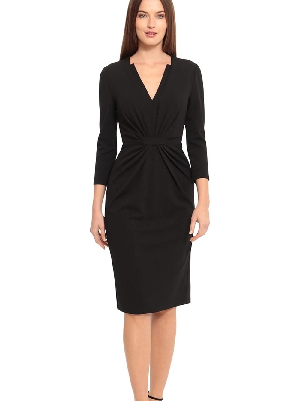 Nwt Maggy London Women's sz 6 V Neck w/ Notch Details Formal Dress